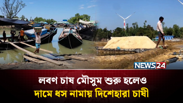 কক্সবাজার উপকূলে লবণ চাষ মৌসুম শুরু হলেও দামে ধস নামায় দিশেহারা চাষী | NEWS24