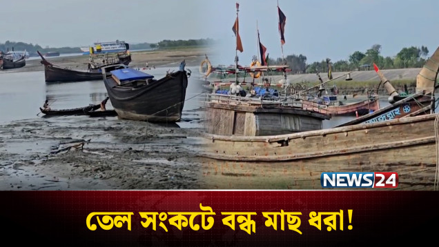 জ্বালানি সংকটে কক্সবাজারে ট্রলারে মাছ ধরা বন্ধ | Coxs Bazar | Fuel Crisis | NEWS24
