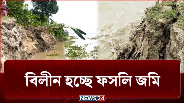 বিলীন হচ্ছে জমি, হুমকিতে ঘরবাড়ি, রাস্তা, স্কুল, কবরস্থান | River Erosion | NEWS24
