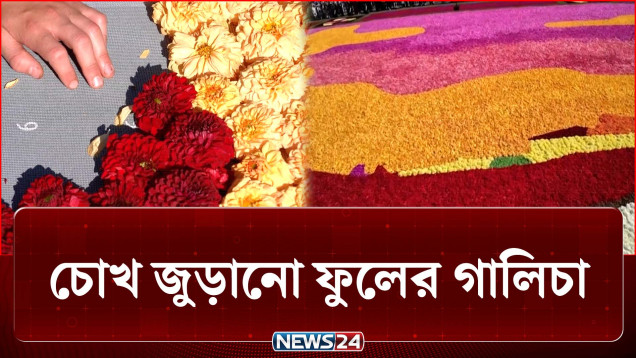 তাপ সহনশীল নানা ফুলে তৈরি হলো চোখধাঁধানো এক ফুলের গালিচা | Flower | NEWS24