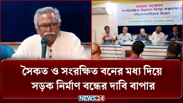 সৈকত ও সংরক্ষিত বনের মধ্য দিয়ে সড়ক নির্মাণ বন্ধের দাবি বাপার | BAPA | Beach Protection | News24