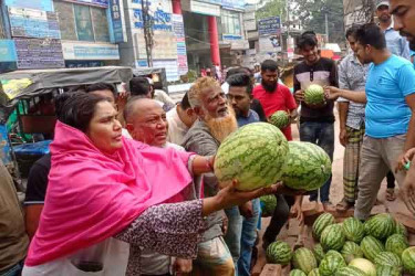 ফরিদপুরে ৫০০ টাকায় গরুর মাংস ও ১০০ টাকায় মিলছে তরমুজ