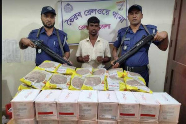 বিপুল পরিমাণ ভারতীয় কিশমিশ-কসমেটিকস জব্দ