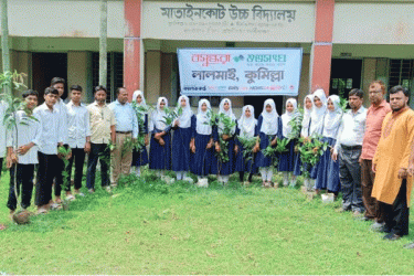 লালমাইয়ে বসুন্ধরা শুভসংঘের বৃক্ষরোপণ