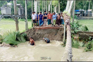 যমুনার পানিতে ভেঙে গেল গোবিন্দাসী-ভালকুটিয়া রাস্তা