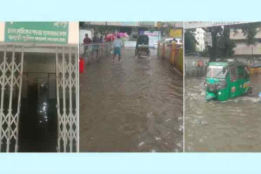 ভারী বৃষ্টিতে ঢাকা মেডিকেলের ওয়ার্ডে পানি, চত্বরে জলাবদ্ধতা