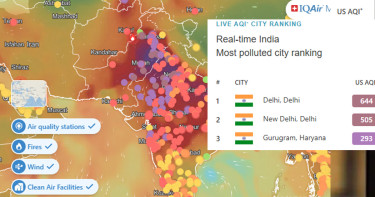 বিশ্বের সবচেয়ে দূষিত শহরের তালিকায় দিল্লি