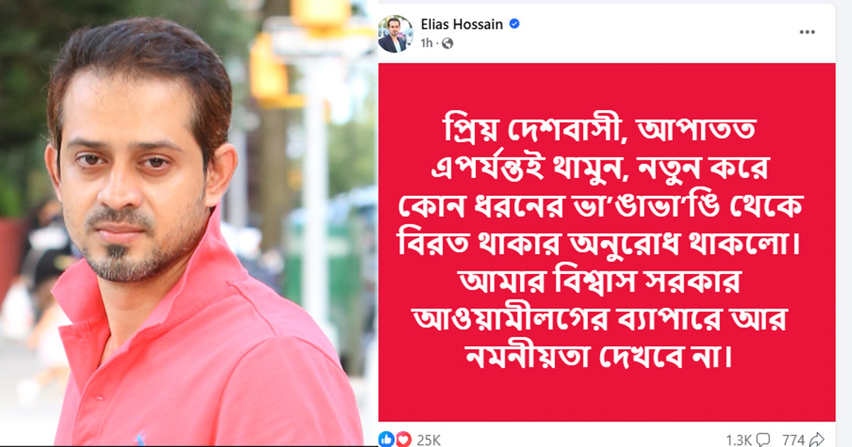 ‘আপাতত এ পর্যন্তই থামুন’, সাংবাদিক ইলিয়াসের পোস্ট