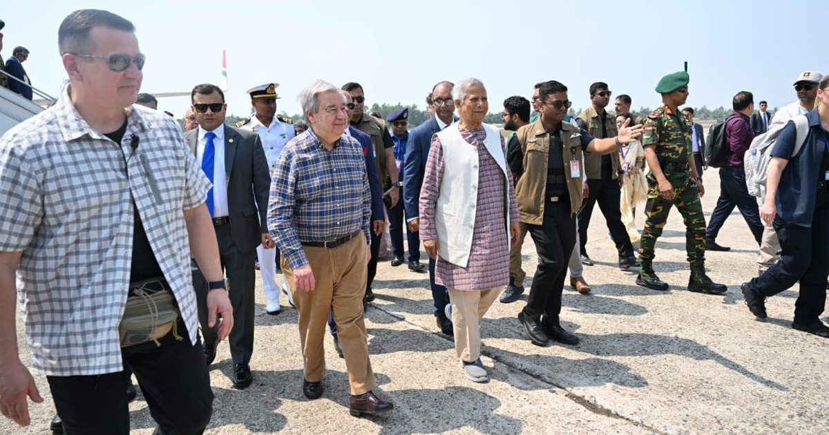 জাতিসংঘ মহাসচিবকে নিয়ে কক্সবাজার পৌঁছেছেন প্রধান উপদেষ্টা