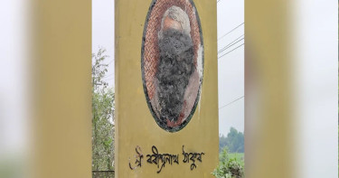 রবীন্দ্রনাথ ঠাকুরের ম্যুরালে কালি, ভক্তদের ক্ষোভ