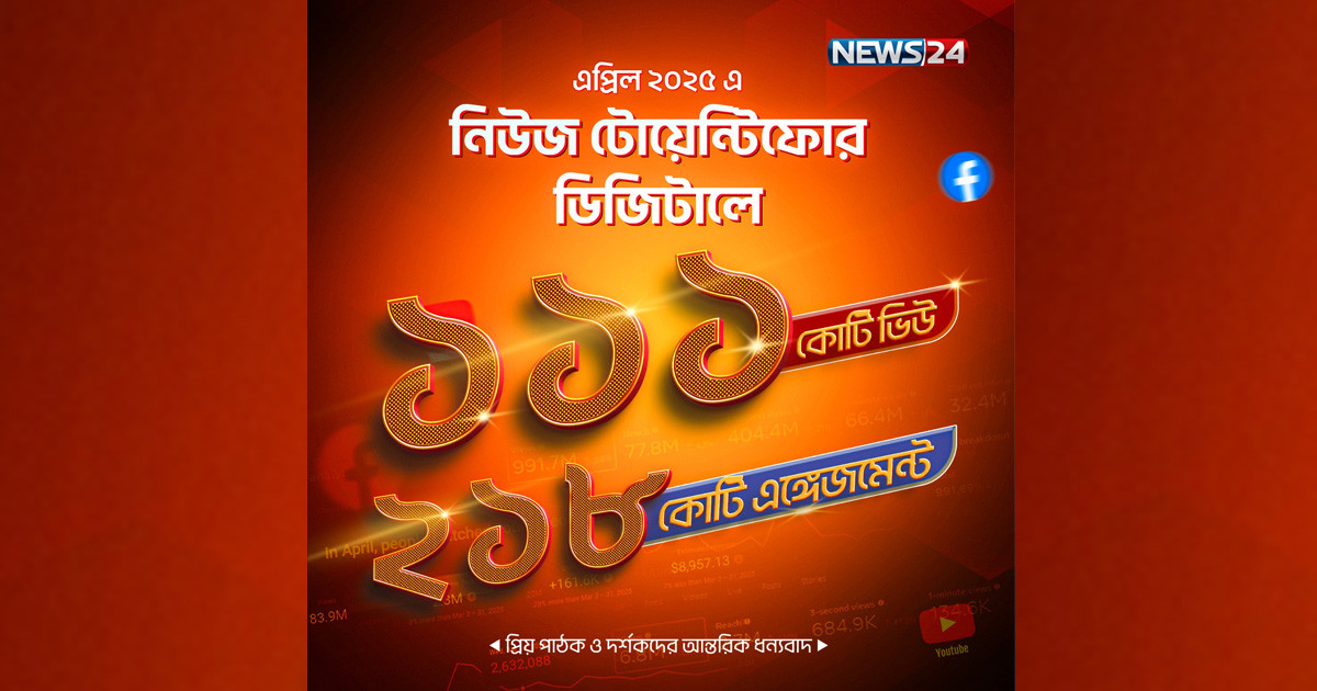 এপ্রিলে ১১১ কোটি মানুষের ভালোবাসায় সিক্ত নিউজটোয়েন্টিফোর ডিজিটাল
