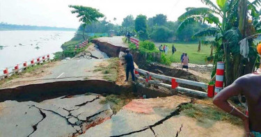 কুশিয়ারা গিলে ফেলছে সড়ক ও সেতু