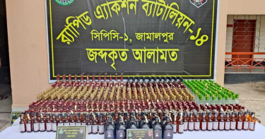শেরপুরে ৭৩৬ বোতল ভারতীয় মদসহ গ্রেপ্তার ১