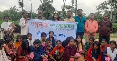 বসুন্ধরা শুভসংঘের উদ্যোগে চা বাগানে স্যানিটারি ন্যাপকিন বিনামূল্যে বিতরণ