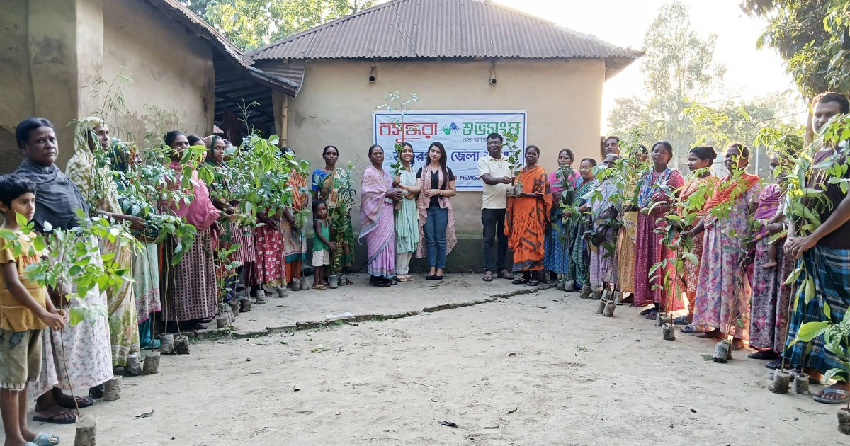 ঠাকুরগাঁওয়ে বসুন্ধরা শুভসংঘের ফলদ ও বনজ গাছের চারা বিতরণ