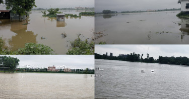 পাহাড়ি ঢলে সীমান্তবর্তী কয়েকটি গ্রাম প্লাবিত, ১৫ পরিবার পানিবন্দি