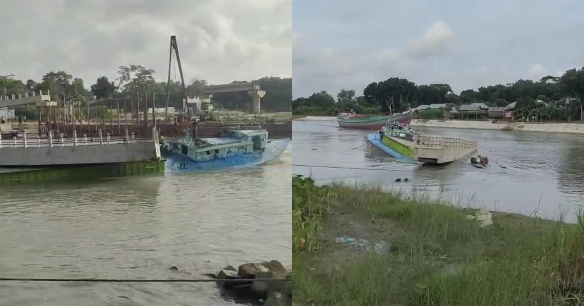 বাল্কহেডের ধাক্কায় আবারও ভেঙে পড়লো নির্মাণাধীন সেতু