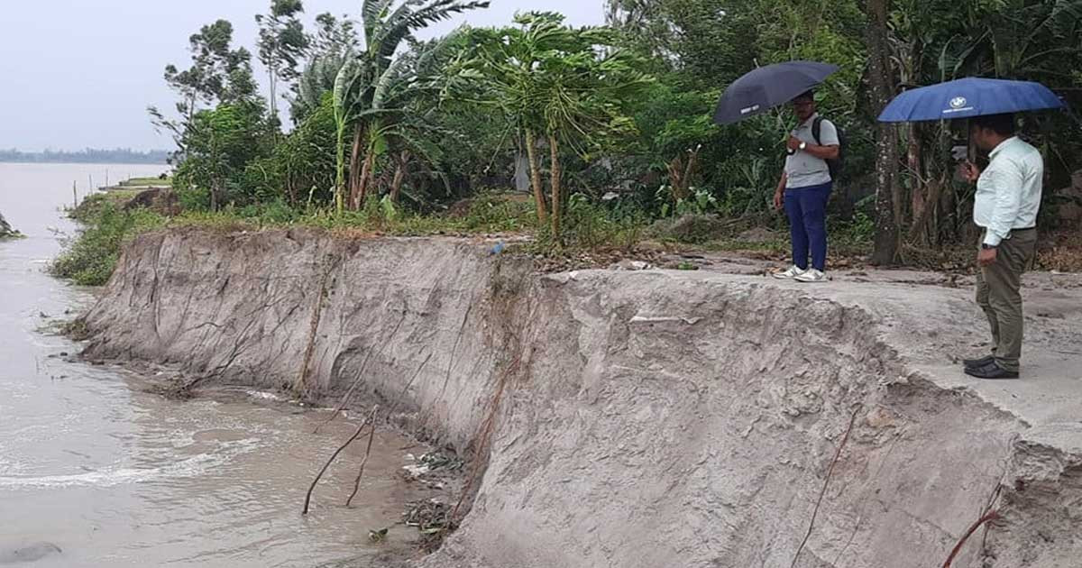 উজান থেকে নেমে আসা ঢলে তিস্তায় ভাঙছে ২০০ মিটার
