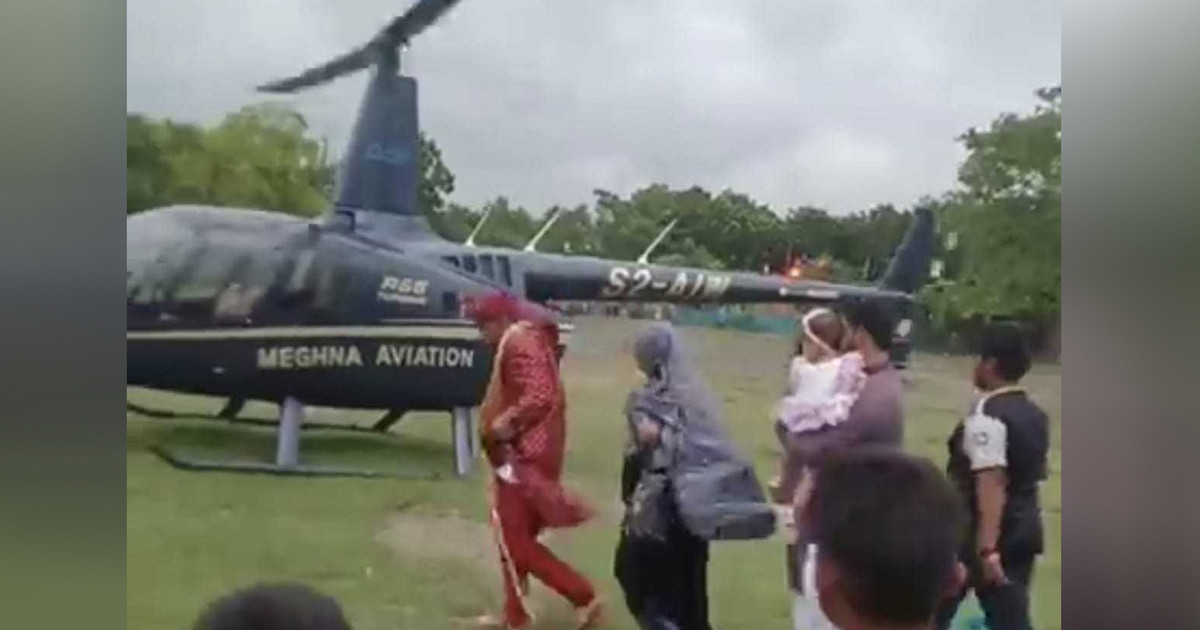 হেলিকপ্টারে চড়ে স্ত্রীকে তুলে আনলেন সাকিব