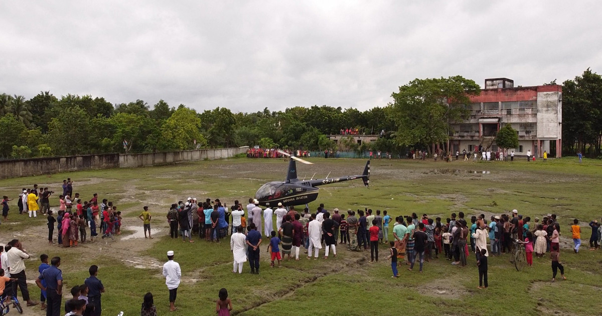 হেলিকপ্টারে চড়ে স্ত্রীকে তুলে আনলেন সাকিব