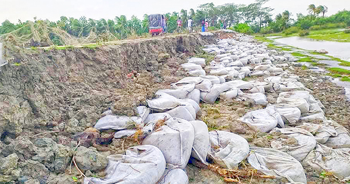 মেঘনার ভাঙনে বিলীনের পথে মনপুরার সৈকত