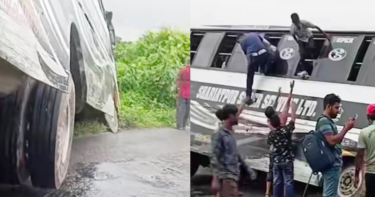 খাদে বাস, যেভাবে অল্পতে বাঁচল ২০ যাত্রীর প্রাণ