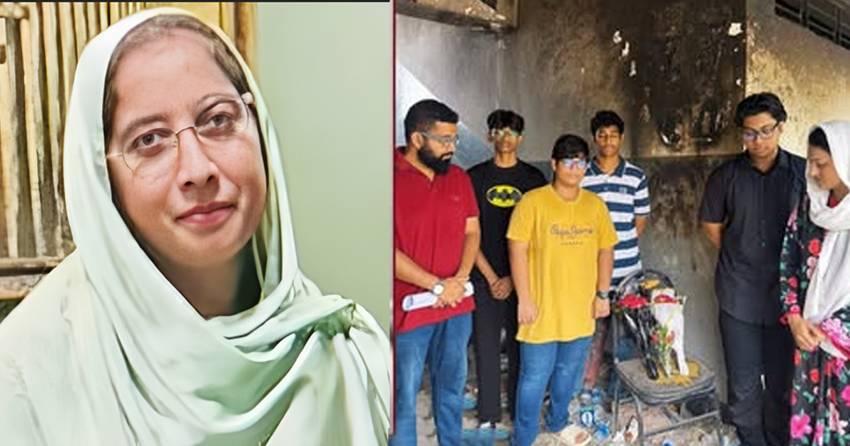 মায়ের মৃ'ত্যুস্থানে দাঁড়িয়ে শোকস্তব্ধ মেহরিন চৌধুরীর দুই ছেলে