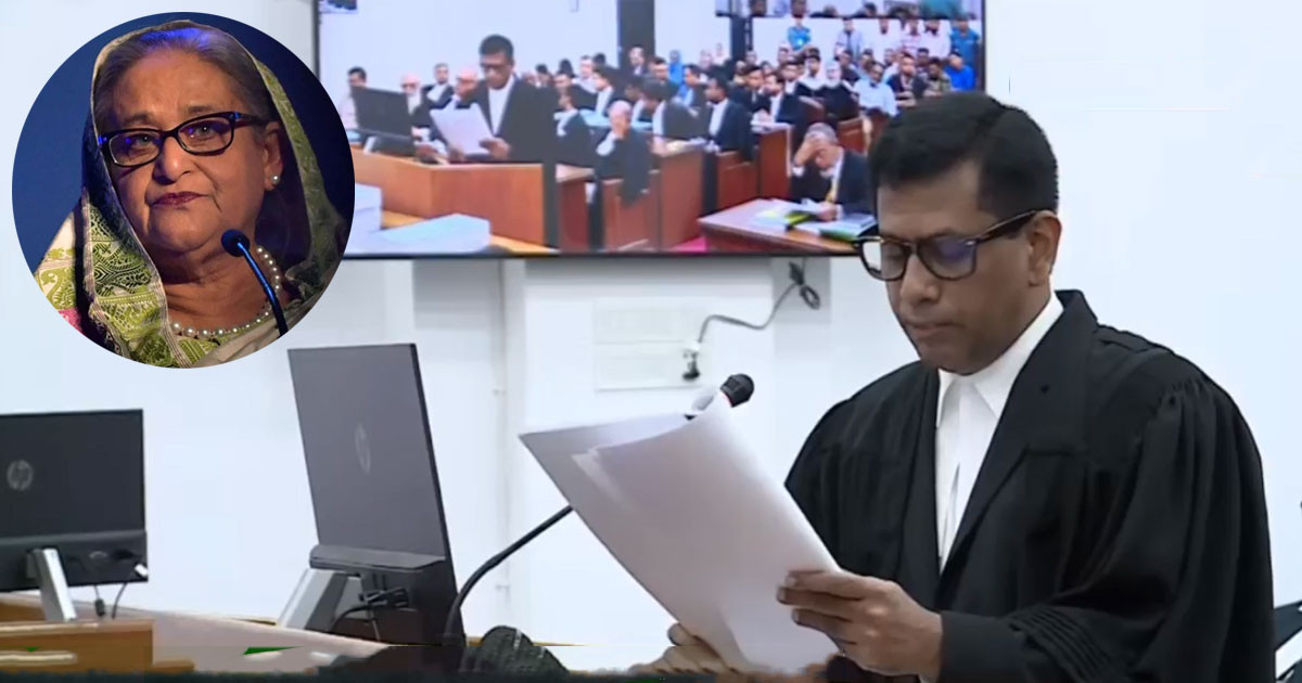 শেখ হাসিনার বিরুদ্ধে সূচনা বক্তব্য শুরু, বিচার সরাসরি সম্প্রচার