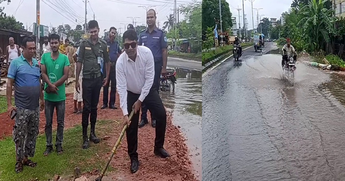 ঠাকুরগাঁওয়ে জলাবদ্ধতা নিরসনে ইউএনও প্রশংসনীয় উদ্যোগ