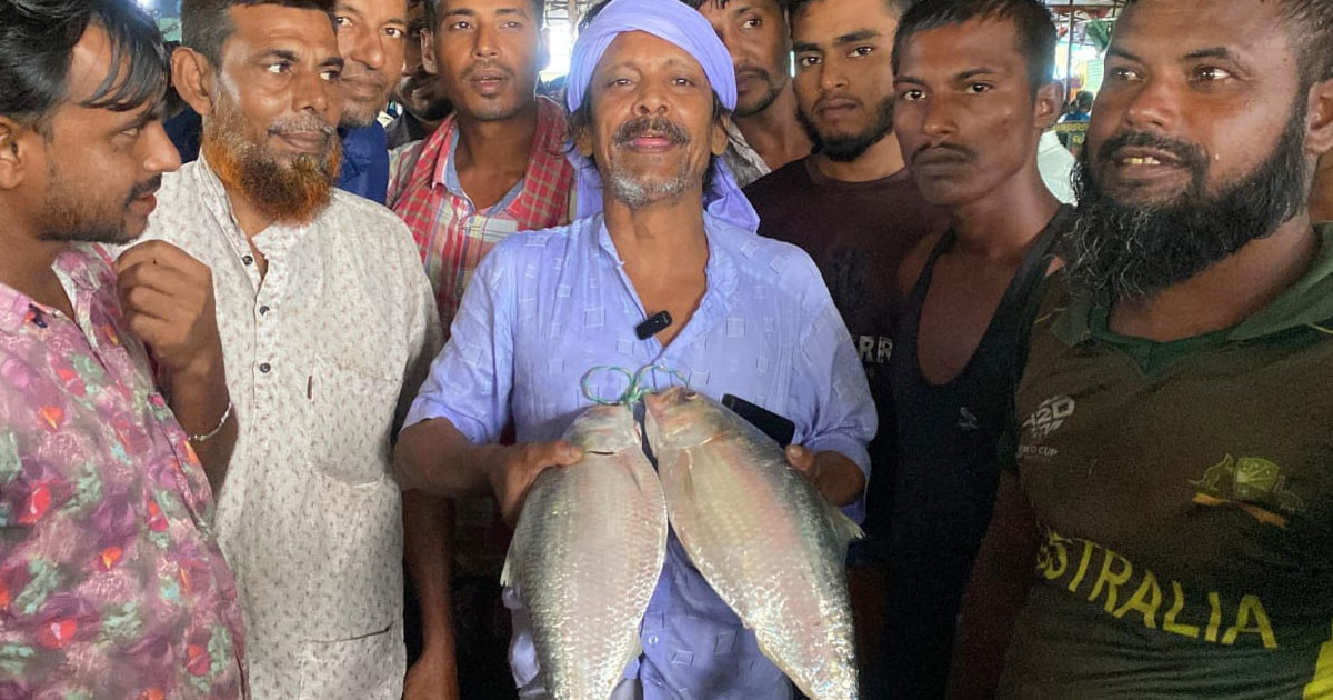নোয়াখালীতে ২ ইলিশ বিক্রি হলো সাড়ে ১১ হাজার টাকা