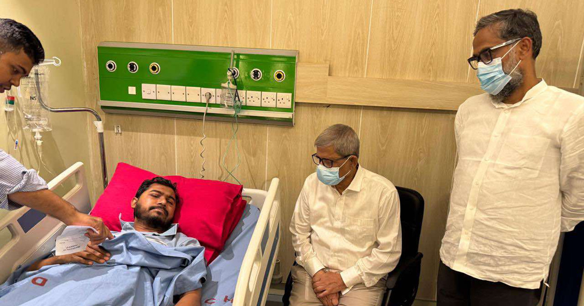 নুরুকে দেখতে হাসপাতালে মির্জা ফখরুল