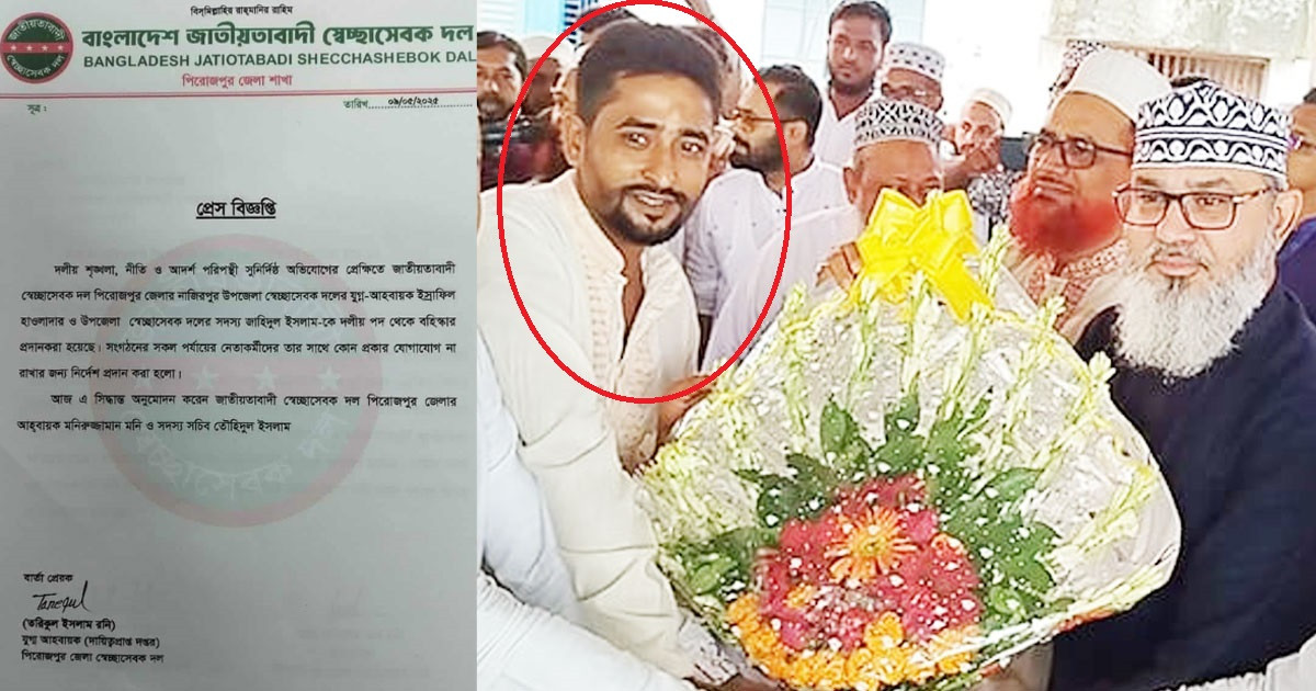 চাঁদাবাজির অভিযোগে বহিষ্কৃত স্বেচ্ছাসেবক দল নেতার জামায়াতে যোগদান