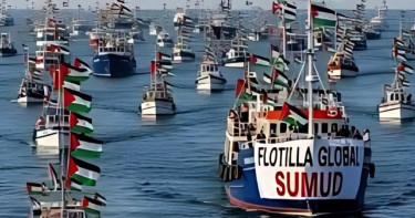 গাজা থেকে মাত্র ৩৭০ কিমি দূরে ত্রাণবাহী নৌবহর