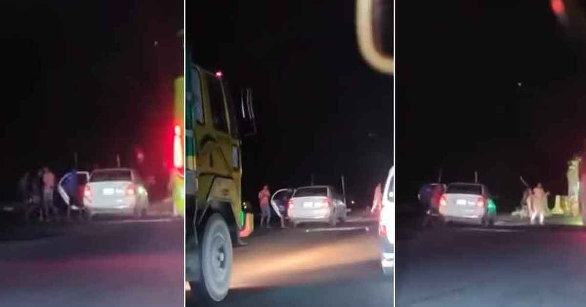 গাড়ি থামিয়ে দুর্ধর্ষ ডাকাতি, ভিডিও ভাইরাল