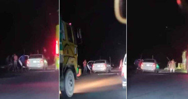 গাড়ি থামিয়ে দুর্ধর্ষ ডাকাতি, ভিডিও ভাইরাল