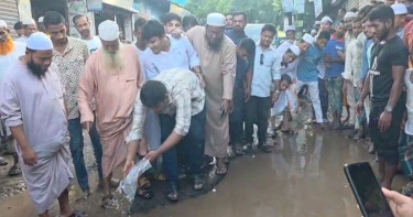এবার সড়কে মাছ ছেড়ে হাসনাত আবদুল্লাহর প্রতিবাদ