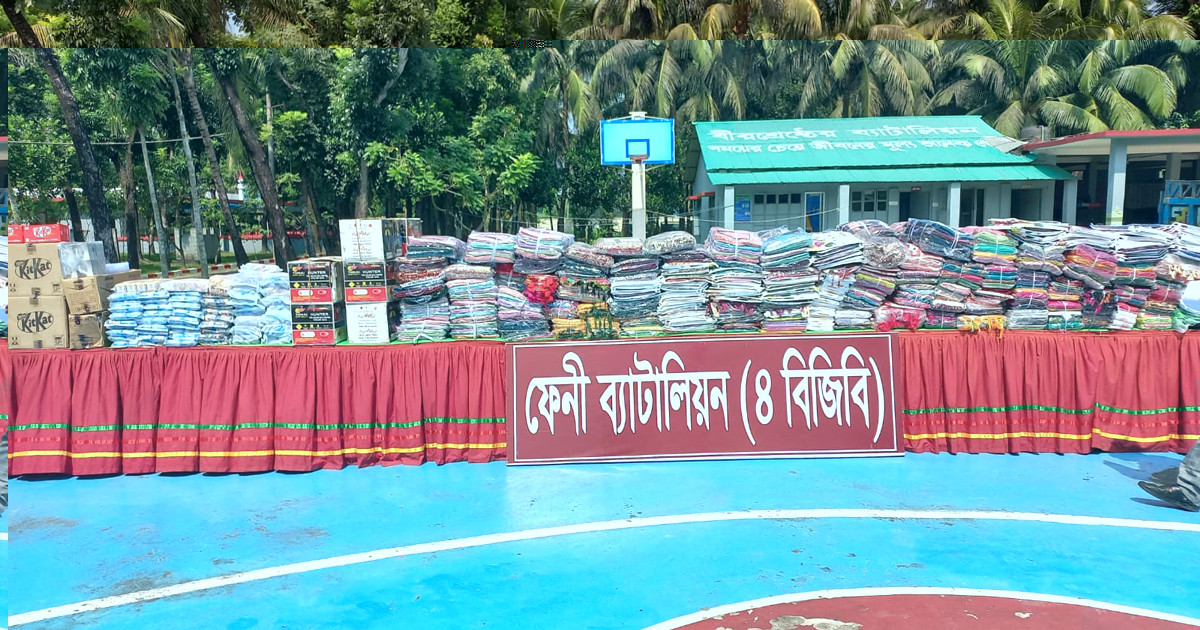 ফেনী সীমান্তে ১ কোটি ২০ লাখ টাকার ভারতীয় মালামাল ও গরু জব্দ