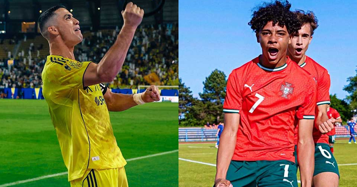 একই দিনে গোল করলেন রোনালদো ও তার ছেলে