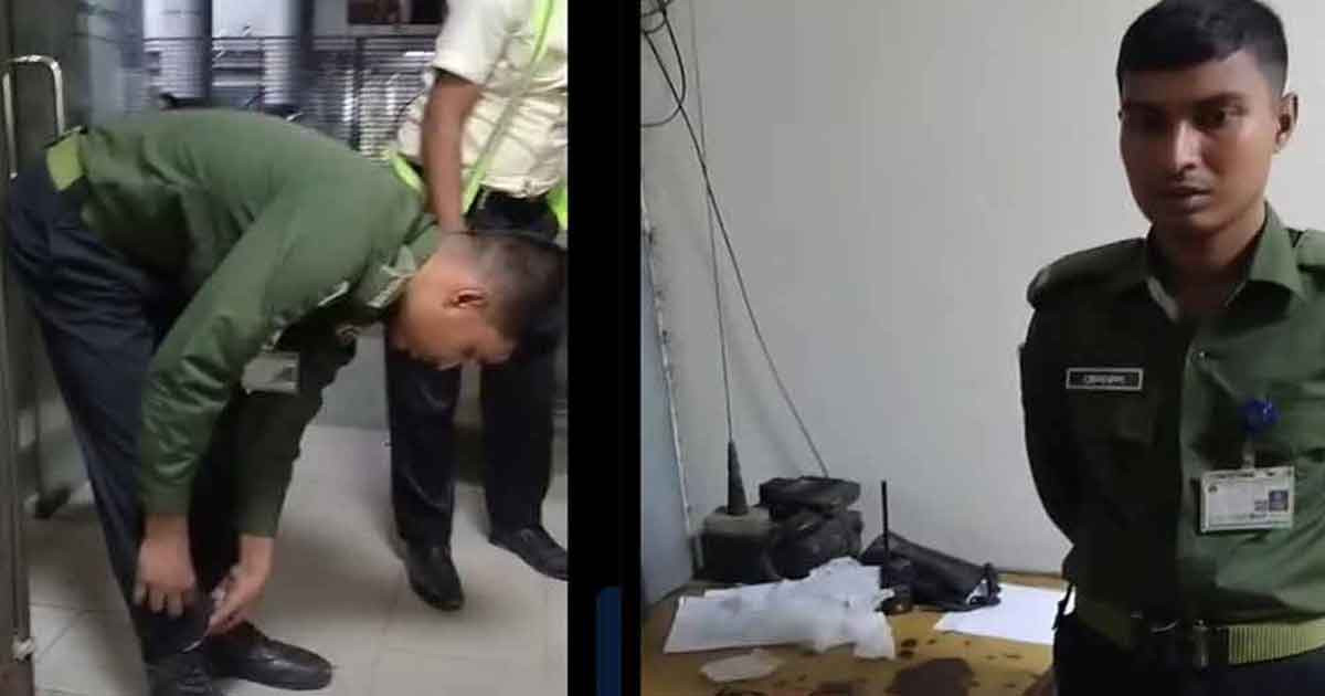 বিমানবন্দরে আনসার সদস্যের জুতা-শার্ট-প্যান্টে লুকানো ছিল ১৫ মোবাইল