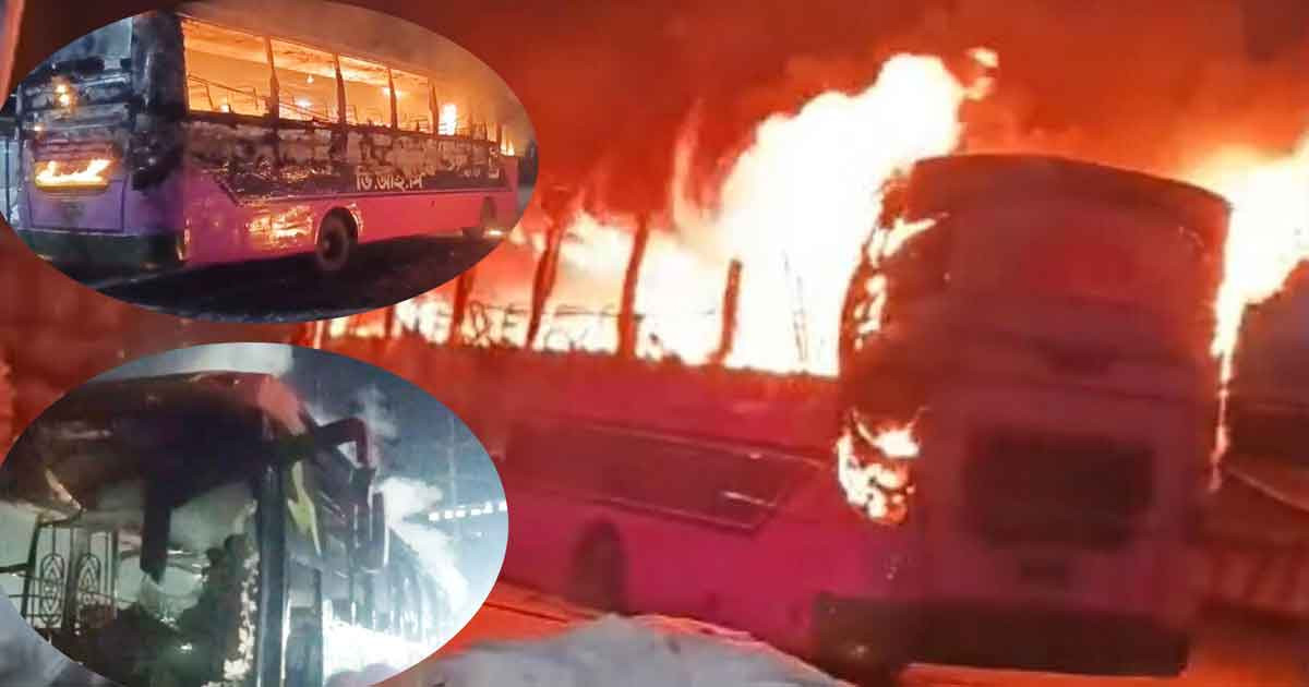 গাজীপুরে ভোররাতে আগুনে পুড়লো আরও দুই বাস