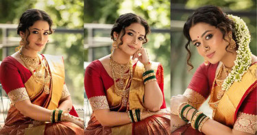 ভাইরাল ফারিণের দক্ষিণী ব্রাইডাল লুক