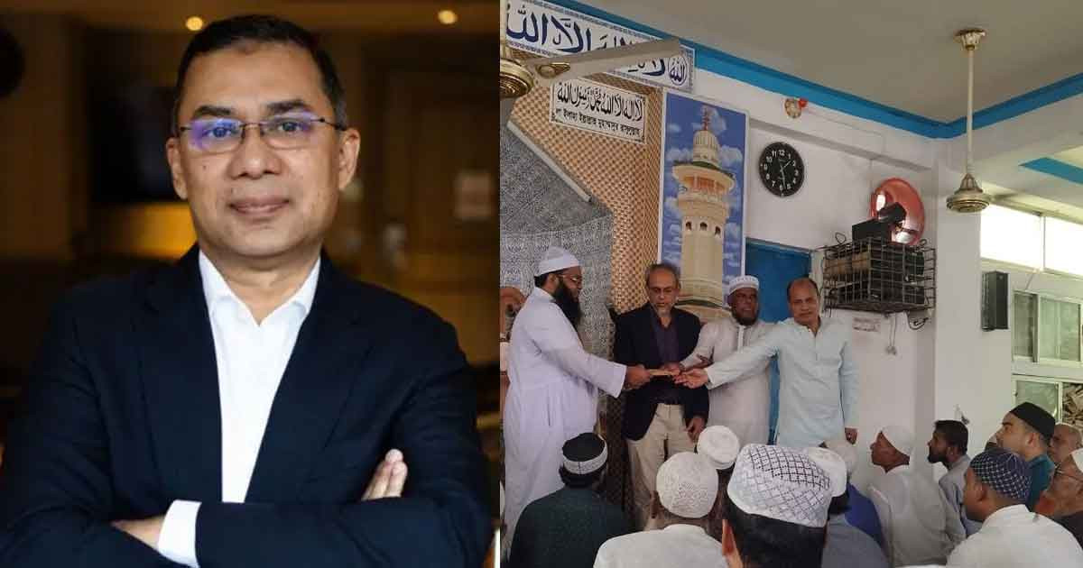 কড়াইল বস্তিতে আগুনে ক্ষতিগ্রস্ত মসজিদে তারেক রহমানের অনুদান