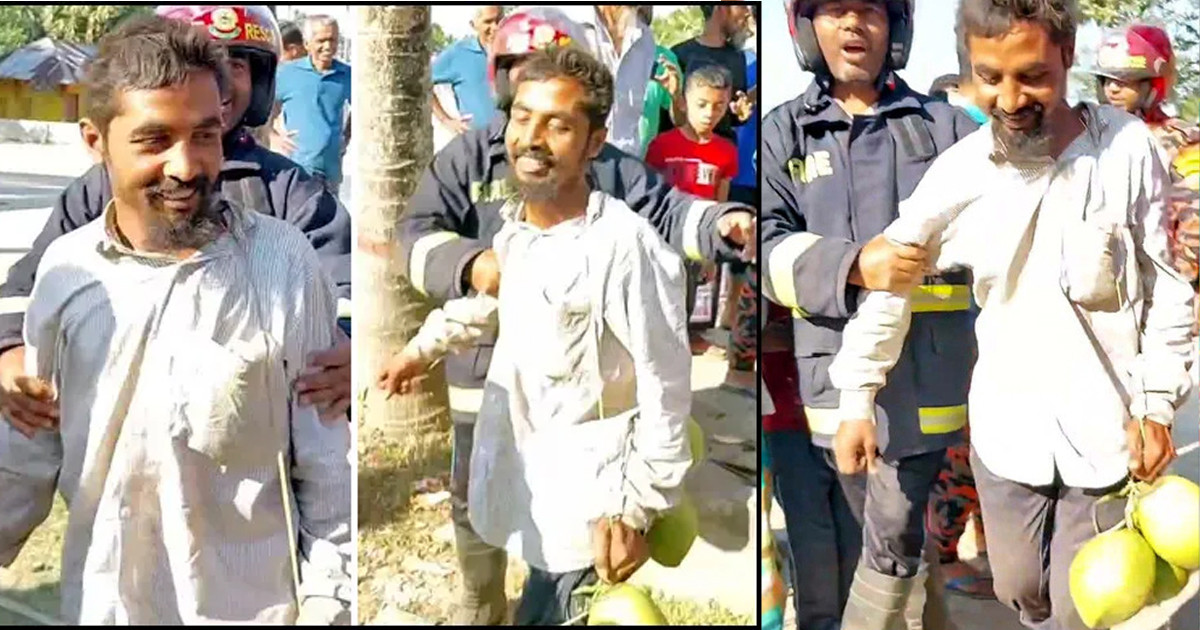 ডাব খেয়ে গাছের ওপরেই ঘুম, উদ্ধার করলো ফায়ার সার্ভিস