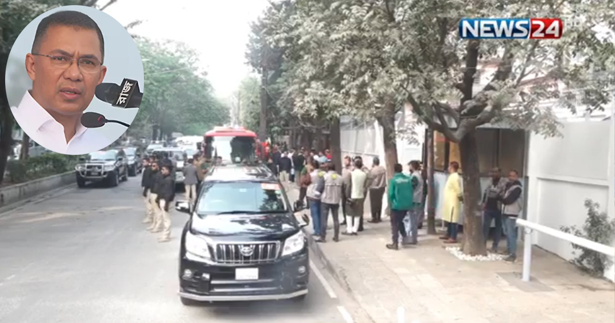 শহীদ জিয়াউর রহমানের সমাধিস্থলের পথে তারেক রহমান