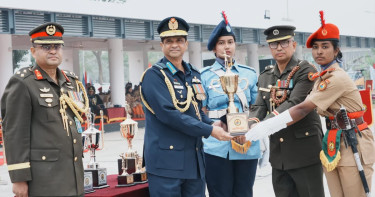 বিএনসিসি কুচকাওয়াজ পরিদর্শন করলেন বিমান বাহিনী প্রধান