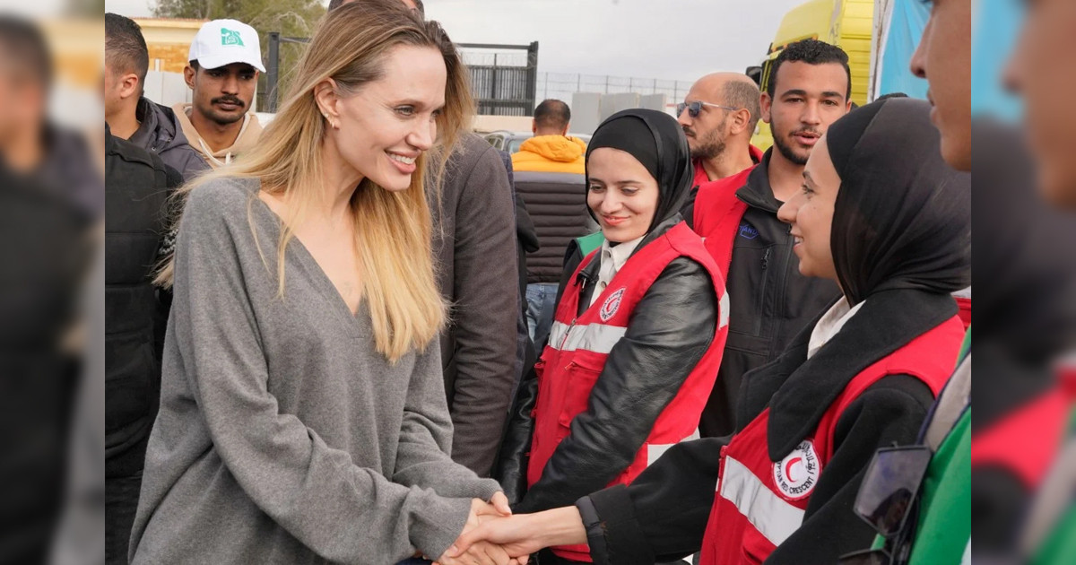 গাজার রাফাহ সীমান্তে অ্যাঞ্জেলিনা জোলি