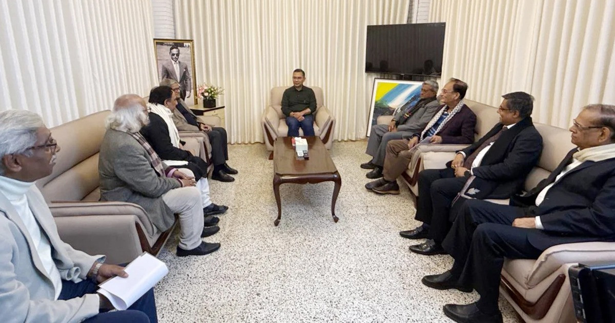 তারেক রহমানের সঙ্গে হিন্দু বৌদ্ধ খ্রিস্টান ঐক্য পরিষদ নেতাদের সাক্ষাৎ