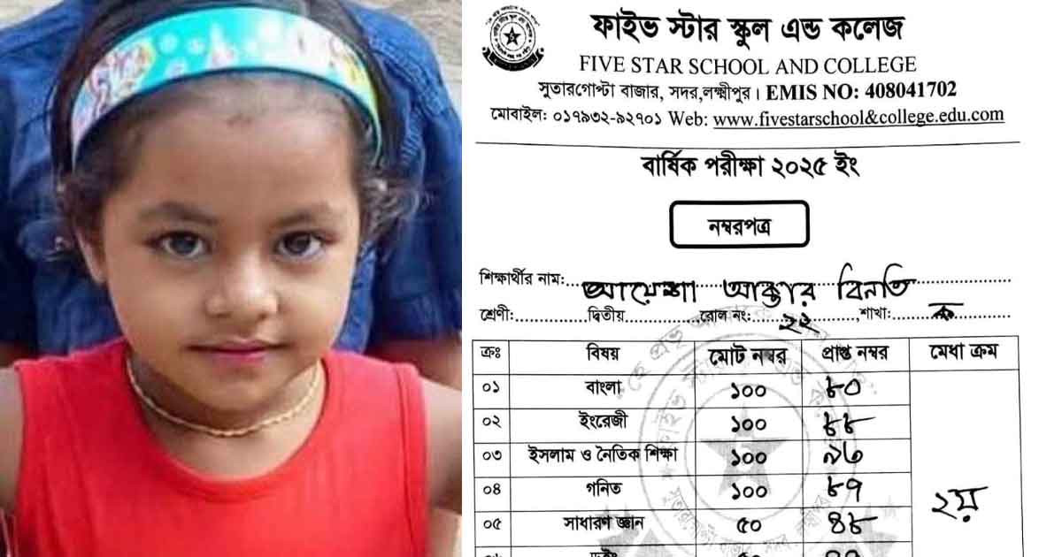 নিজের সাফল্য দেখে যেতে পারলো না শিশু আয়েশা