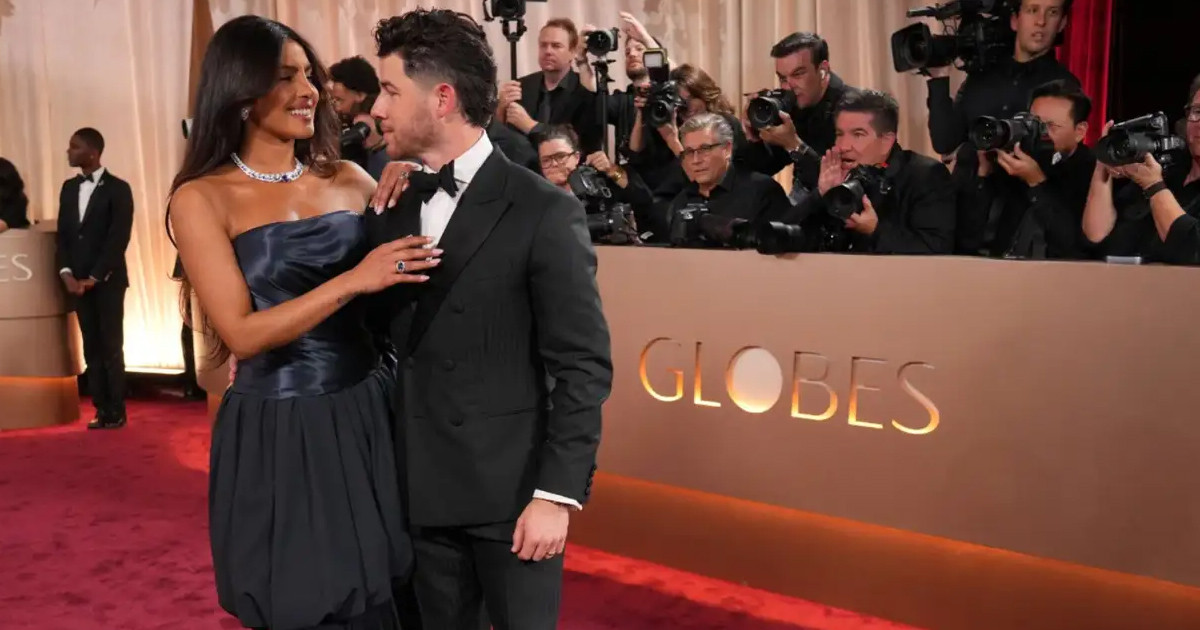 গোল্ডেন গ্লোবসে স্বামীর সঙ্গে রোম্যান্স, আলোচনায় প্রিয়াঙ্কা