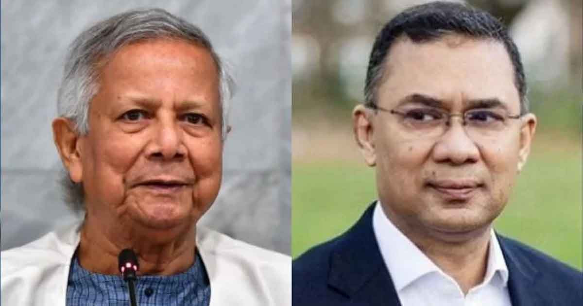 প্রধান উপদেষ্টাকে ফুলেল শুভেচ্ছা জানিয়েছেন তারেক রহমান